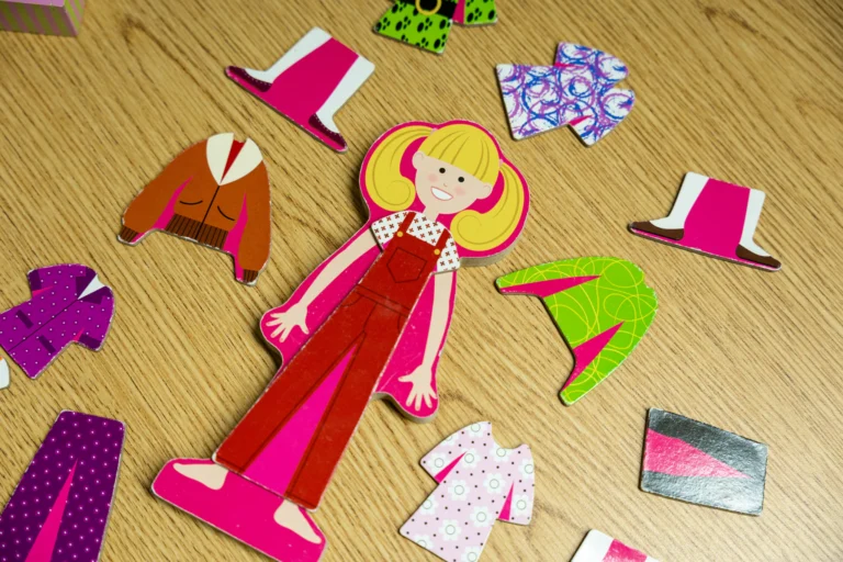 Dress-up magnet play set in a preschool classroom