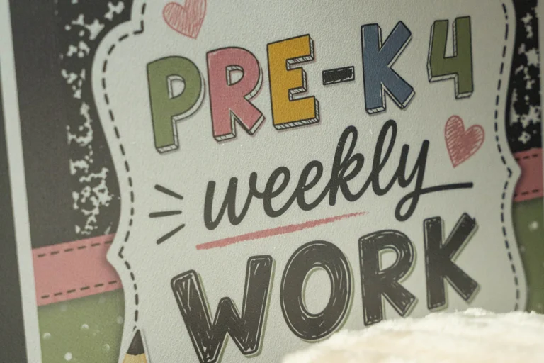 Pre-K4 weekly work binders at The Way PDO and Preschool