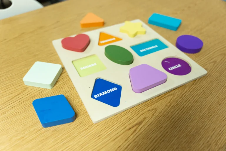 Wooden shapes puzzle used for early learning at The Way PDO